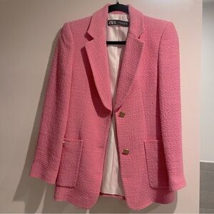 Zara Pink Tweed Blazer